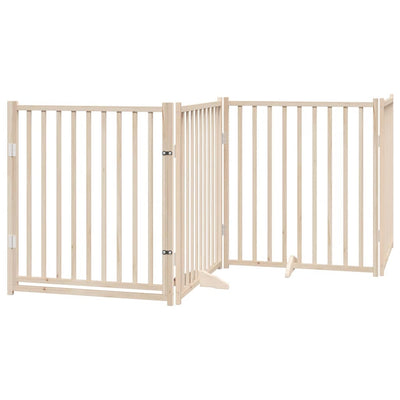 Vidaxl Dog Fence Plegable con puerta 4 paneles 320 cm de pino sólido