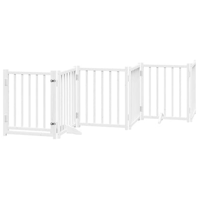 Vidaxl puerta para perros plegable 6 paneles 300 cm madera maciza de pino blanco