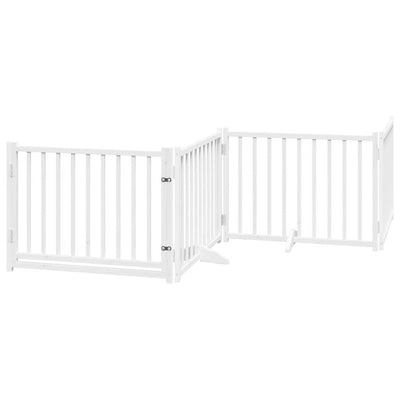 Vidaxl dog fence Collapsible 4 panels 320 cm Solid pinewit white