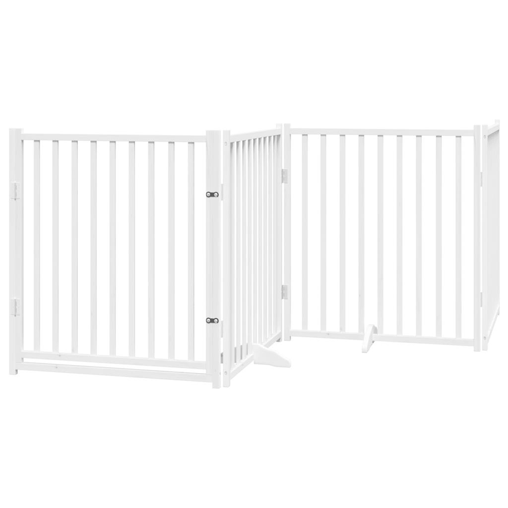 Vidaxl Dog Fence Collapsible 4 pannelli 320 cm Pinewit Solido bianco