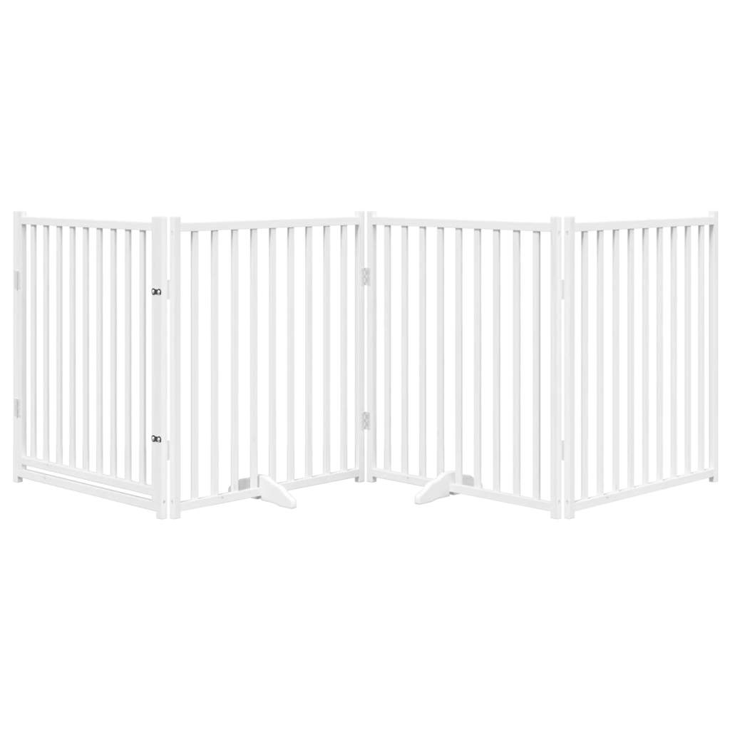 Vidaxl Dog Fence Collapsible 4 pannelli 320 cm Pinewit Solido bianco