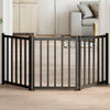 Vidaxl puerta para perros plegable 3 paneles 150 cm madera maciza de pino negro