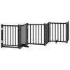 Vidaxl puerta para perros plegable 6 paneles 300 cm madera maciza de pino negro