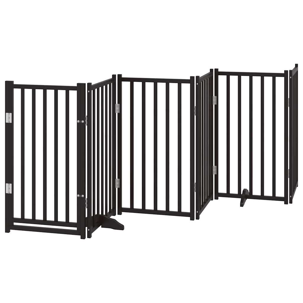 Vidaxl puerta para perros plegable 6 paneles 300 cm madera maciza de pino negro