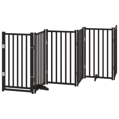 Vidaxl puerta para perros plegable 6 paneles 300 cm madera maciza de pino negro
