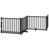 Cancello per cani pieghevole Vidaxl 4 pannelli 320 cm in legno di pino massiccio nero