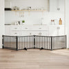 Vidaxl puerta para perros plegable 4 paneles 320 cm madera maciza de pino negro