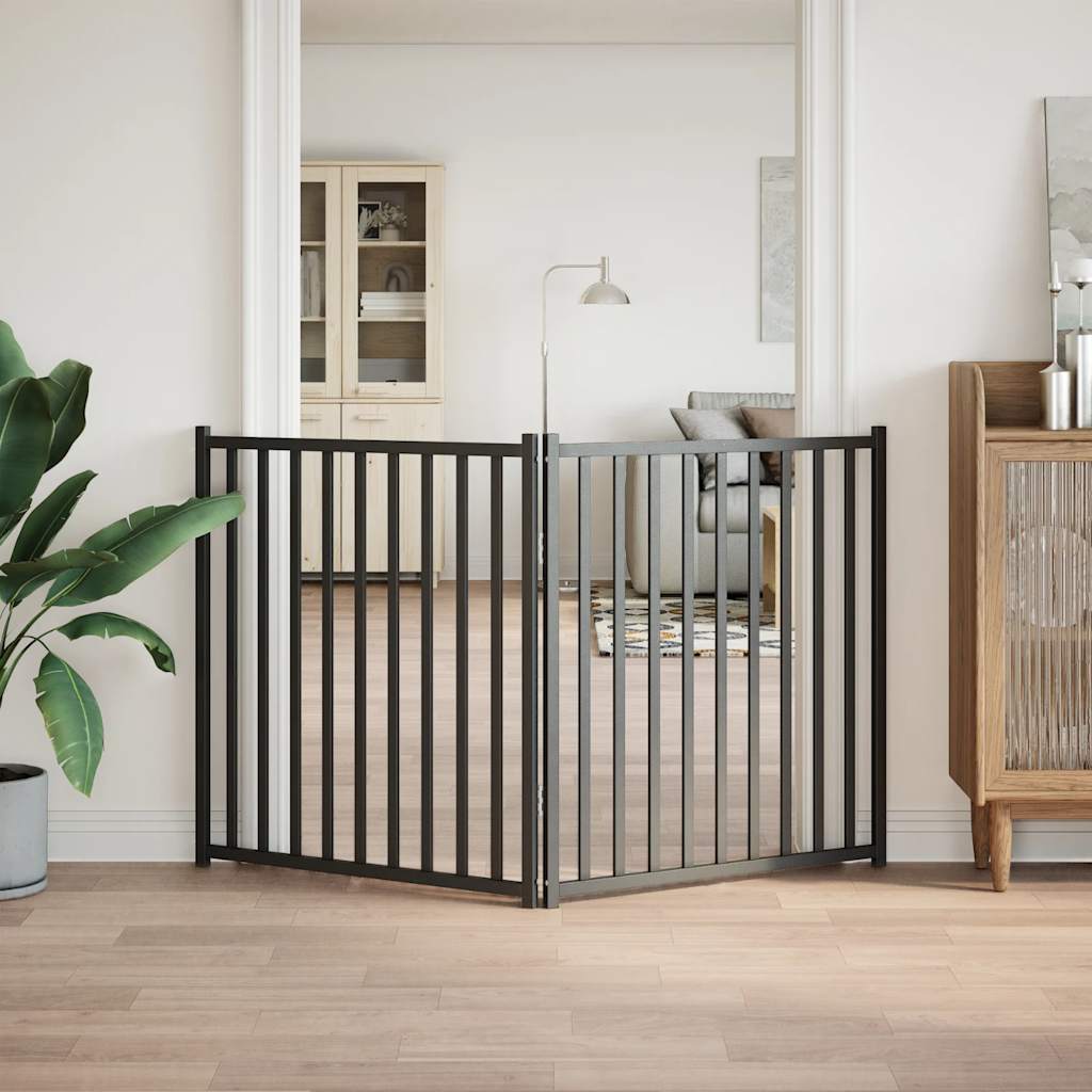 Vidaxl Dog Fence Collapsible 2 pannelli 160 cm Pino solido nero