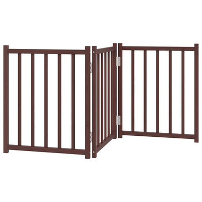 Vidaxl Dog Fence Pleapsible 3 Paneles de 150 cm de roble marrón sólido