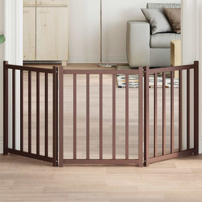 Vidaxl Dog Fence Croppecible 3 pannelli 150 cm Oak marrone solido
