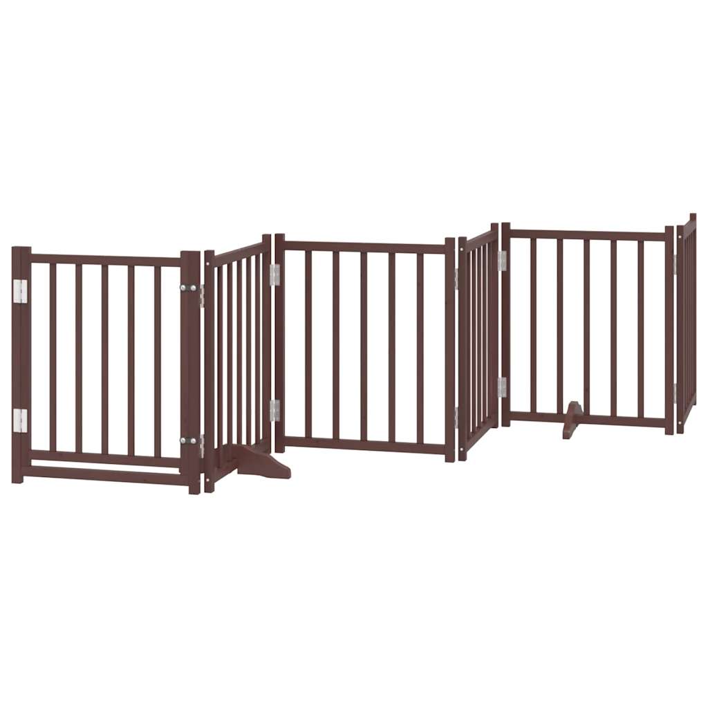 Vidaxl Dog Fence Collapsible 6 pannelli 300 cm Oak marrone solido