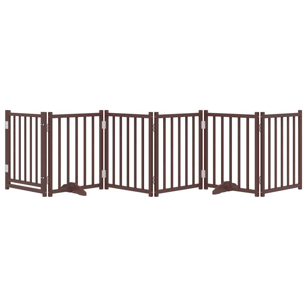 Vidaxl Dog Fence Collapsible 6 pannelli 300 cm Oak marrone solido