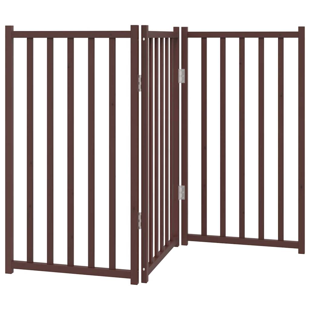 Vidaxl Dog Fence Croppecible 3 pannelli 150 cm Oak marrone solido