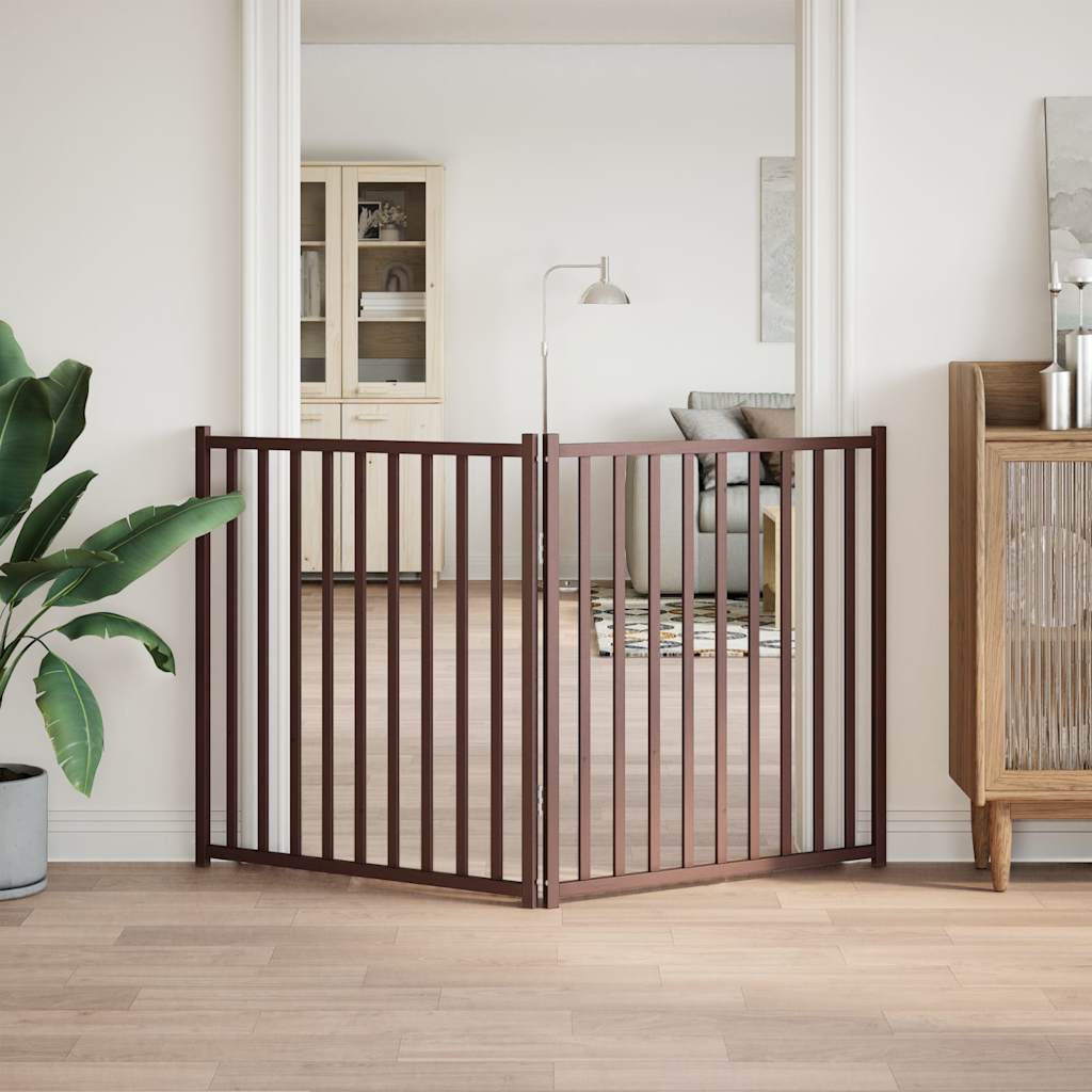 Vidaxl Dog Fence Croppecible 2 pannelli 160 cm Oak a marrone solido