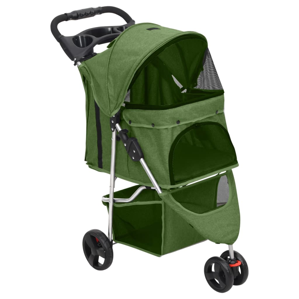 Vidaxl Dog Car pieghevole 80x46x98 cm tessuto oxford verde