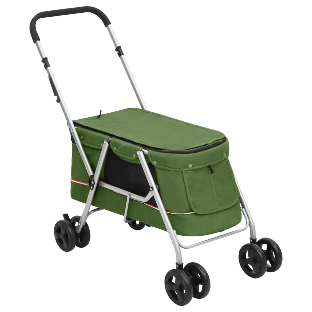 Vidaxl Dog Auto pieghevole 100x49x96 cm tessuto di lino verde