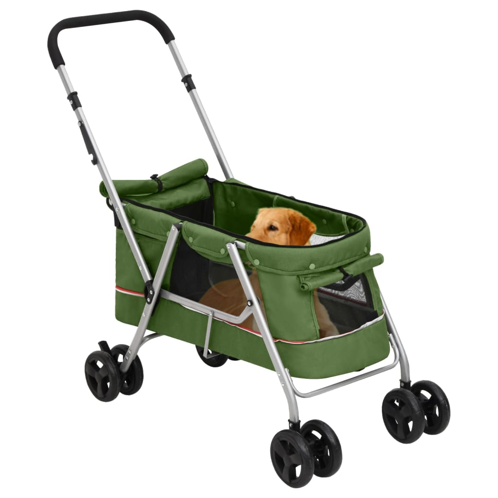 Vidaxl Dog Auto pieghevole 100x49x96 cm tessuto di lino verde