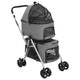 Vidaxl Dog Car de 2 capas plegable 83x48x97 CM Oxford Fabric Gray