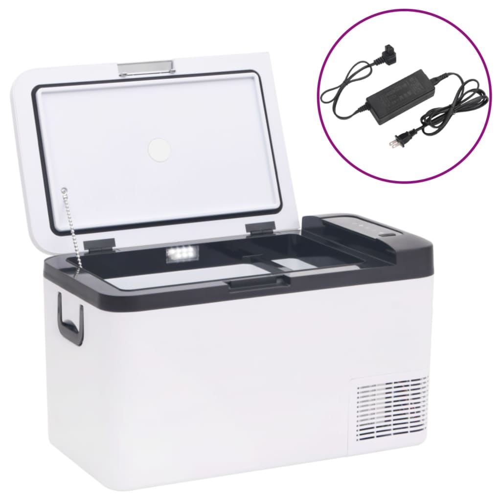 Vidaxl Cool Box con manico e adattatore 18 l pp pe nero e nero