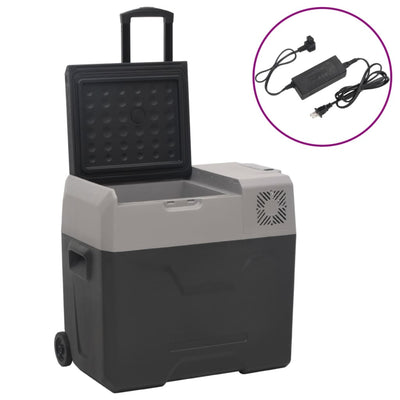 Vidaxl Cool Box con ruote e adattatore da 50 l polipropene nero e grigio