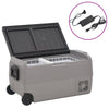 Vidaxl Cool Box con ruedas y adaptador 50 L PP y PE Negro y gris