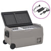 Vidaxl Cool Box con ruote e adattatore 60 l pp e pe nero e grigio