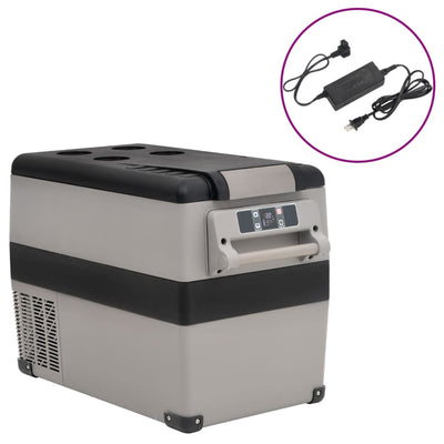 Vidaxl Cool Box con manico e adattatore 35 l pp pe nero e grigio
