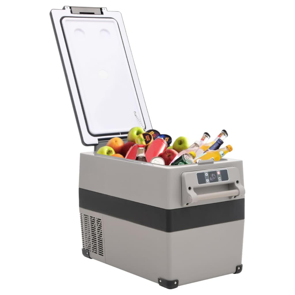 Vidaxl Cool Box con manico e adattatore 35 l pp pe nero e grigio