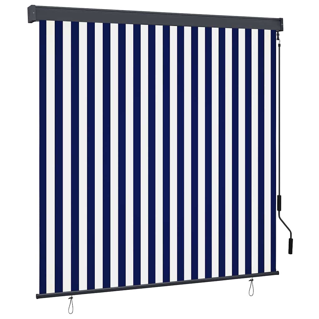 Vidaxxl roller blind blue and white 180 x 250 cm fabric and aluminum