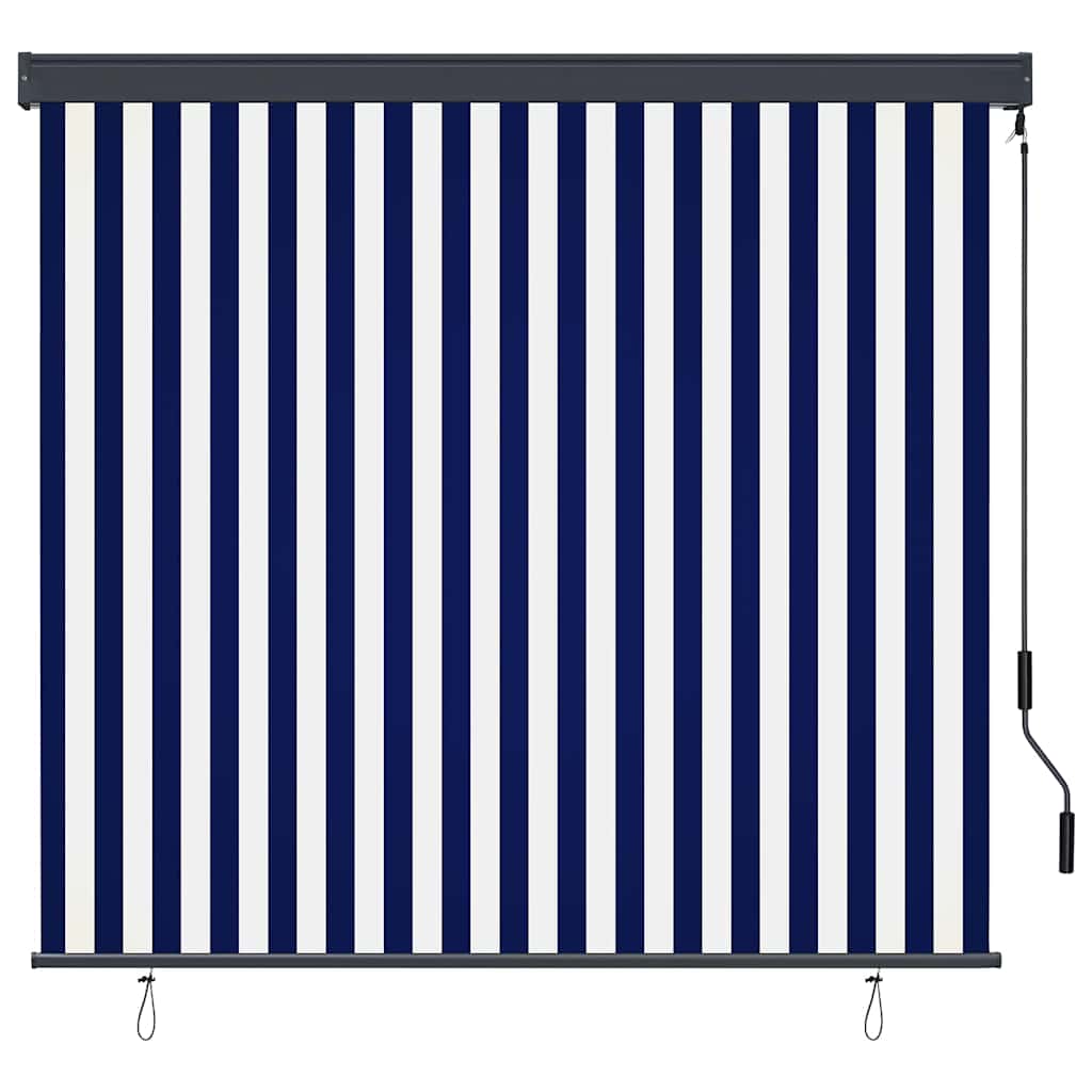 Vidaxxl roller blind blue and white 180 x 250 cm fabric and aluminum