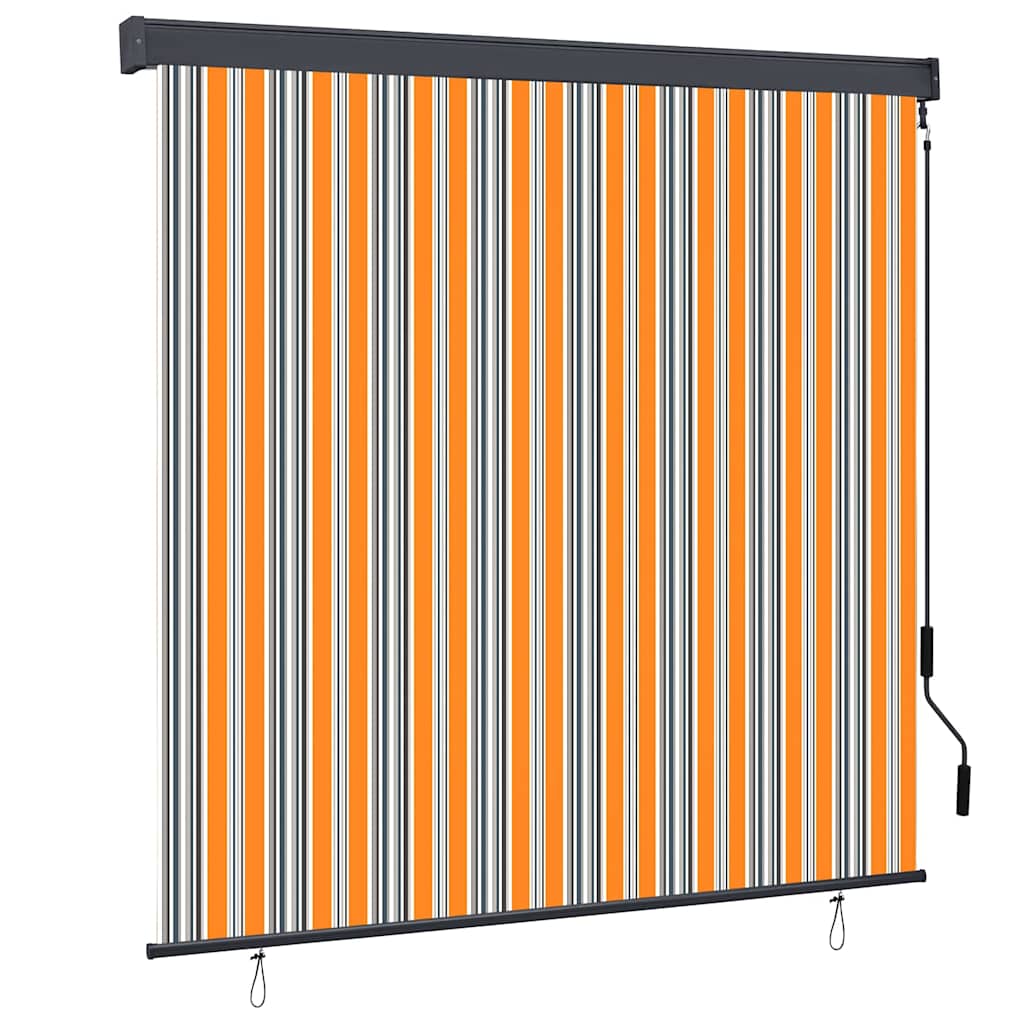 Tenda a rullo Vidaxxl gialla e blu 180 x 250 cm in tessuto e alluminio