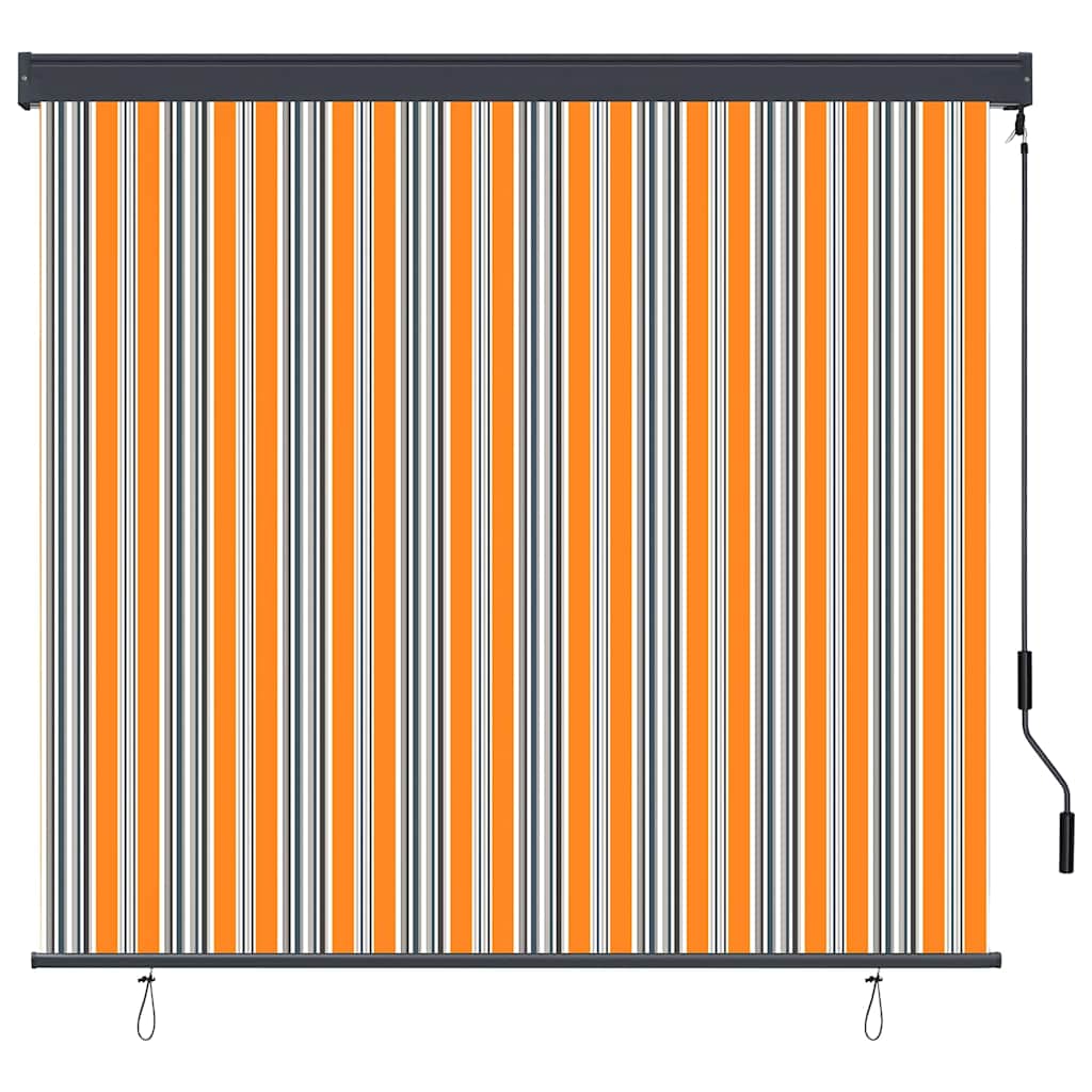 Tenda a rullo Vidaxxl gialla e blu 180 x 250 cm in tessuto e alluminio