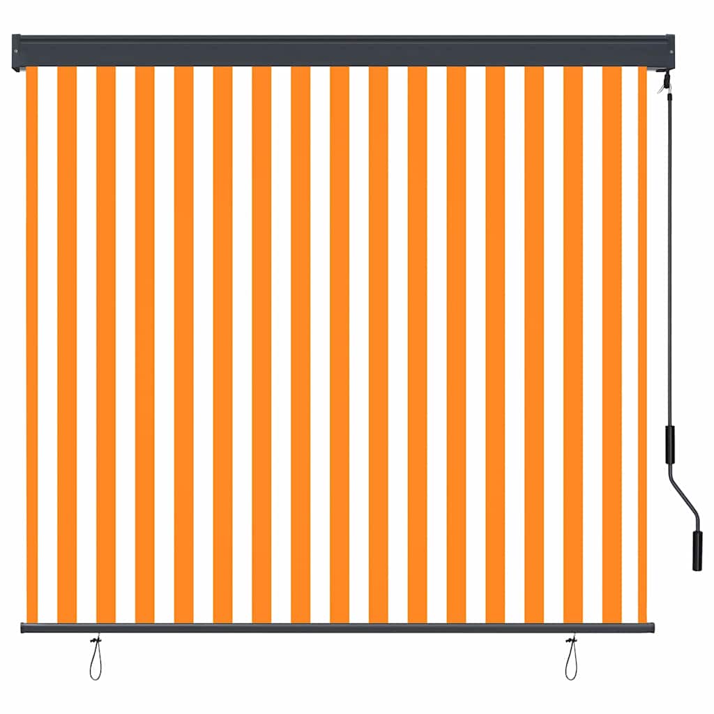 Tenda a rullo Vidaxxl bianca e arancione 180 x 250 cm in tessuto e alluminio