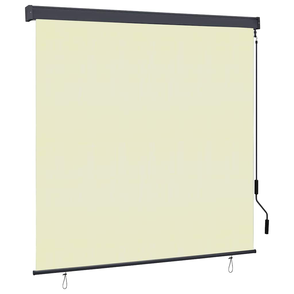 Vidaxxl estor enrollable con cortinas crema 180 x 250 cm tela y aluminio