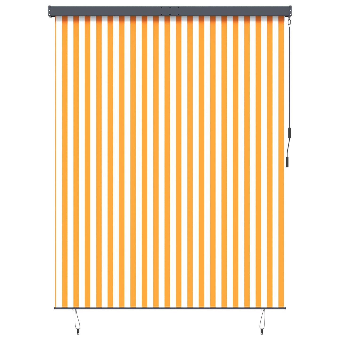 Tenda a rullo Vidaxxl bianca e arancione 200 x 250 cm in tessuto e alluminio