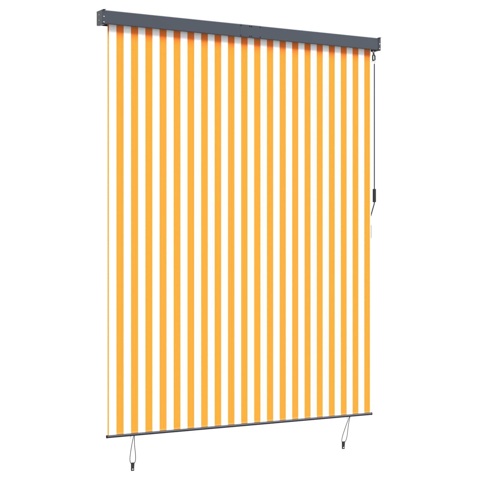 Tenda a rullo Vidaxxl bianca e arancione 200 x 250 cm in tessuto e alluminio