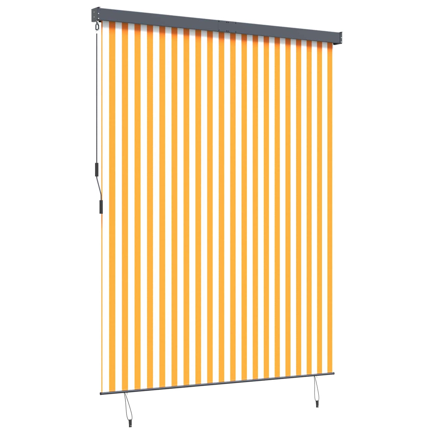 Tenda a rullo Vidaxxl bianca e arancione 200 x 250 cm in tessuto e alluminio