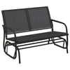 Vidaxl Sliding divano giardino 120.5x76x86.5 cm foglio di tessile e nero in acciaio