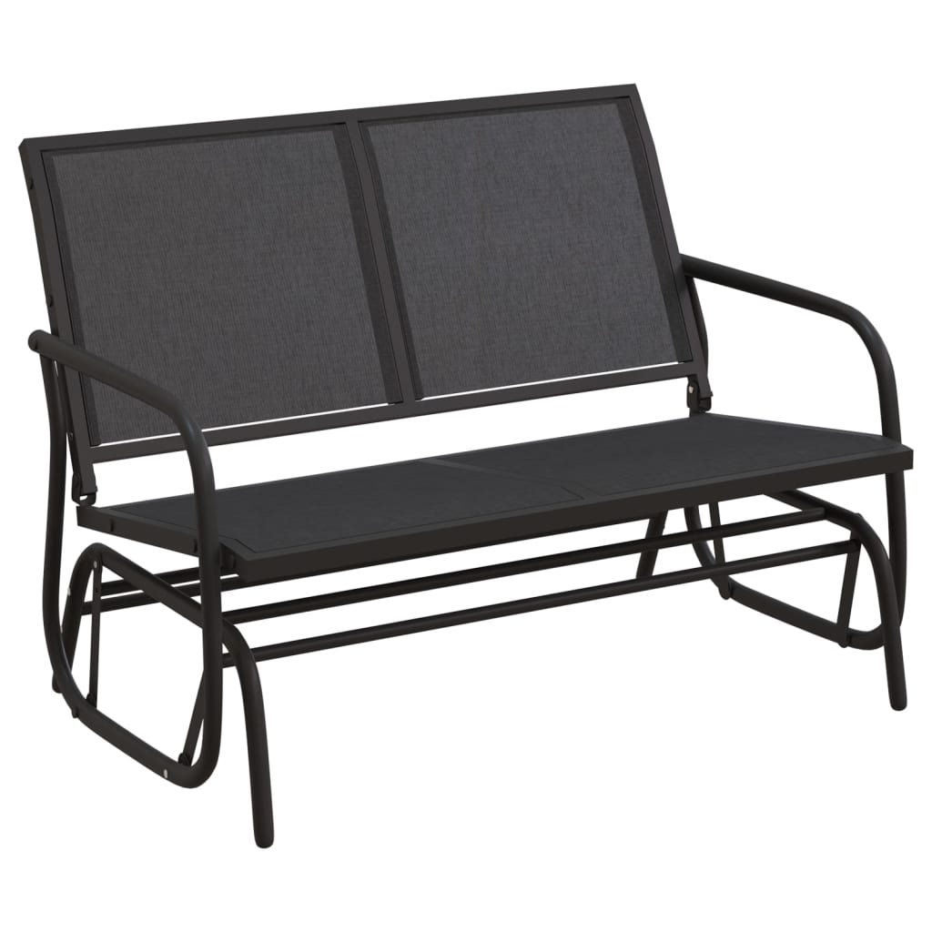 Vidaxl Sliding divano giardino 120.5x76x86.5 cm foglio di tessile e nero in acciaio