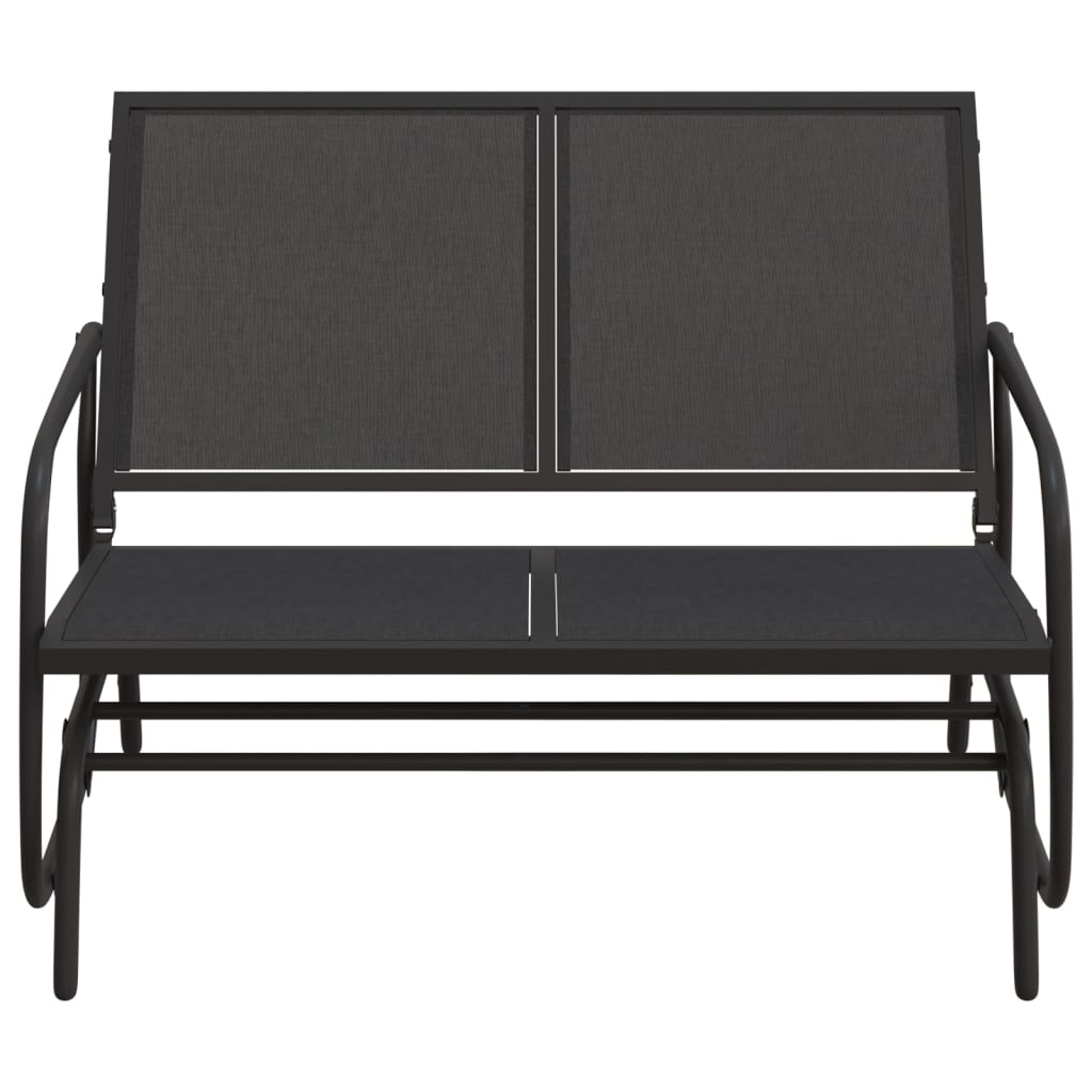 Vidaxl Sliding divano giardino 120.5x76x86.5 cm foglio di tessile e nero in acciaio