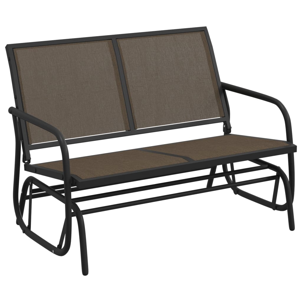 Divano scorrevole Vidaxl Giardino 120.5x76x86,5 cm di lamina tessile e marrone in acciaio