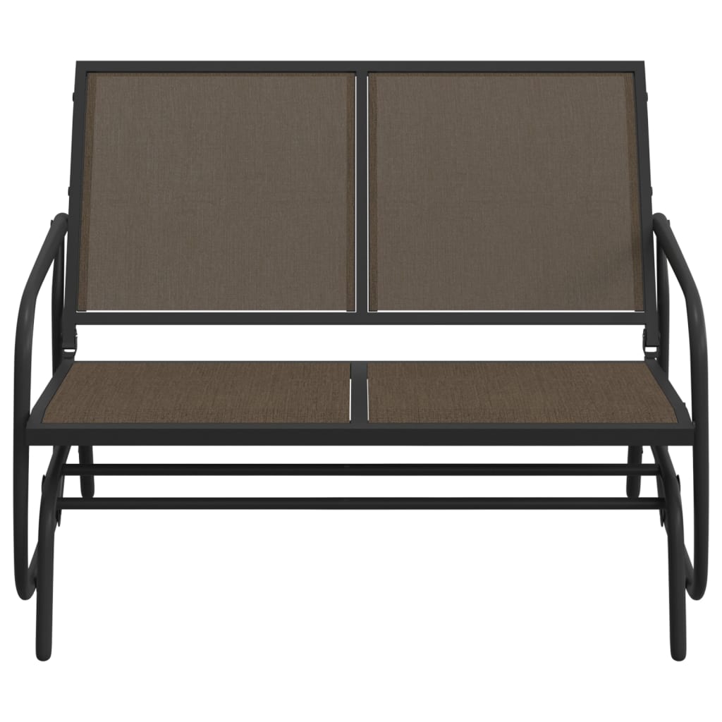 Divano scorrevole Vidaxl Giardino 120.5x76x86,5 cm di lamina tessile e marrone in acciaio