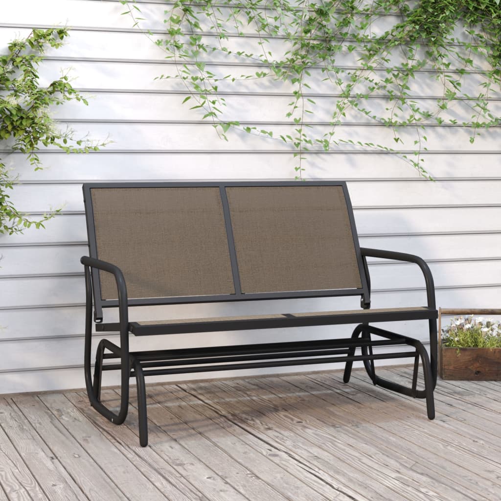 Divano scorrevole Vidaxl Giardino 120.5x76x86,5 cm di lamina tessile e marrone in acciaio