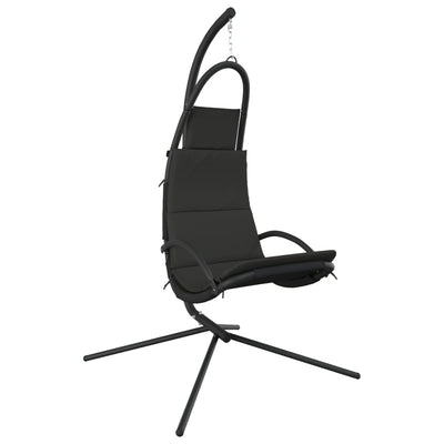 Sedia a dondolo Vidaxl con tessuto oxford e grigio scuro in acciaio