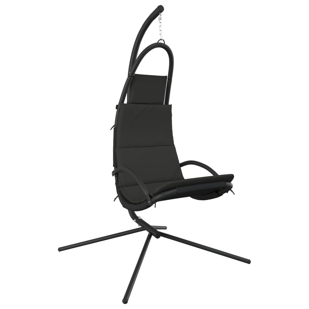 Sedia a dondolo Vidaxl con tessuto oxford e grigio scuro in acciaio