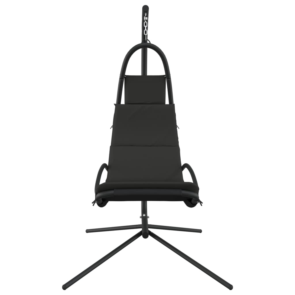 Sedia a dondolo Vidaxl con tessuto oxford e grigio scuro in acciaio