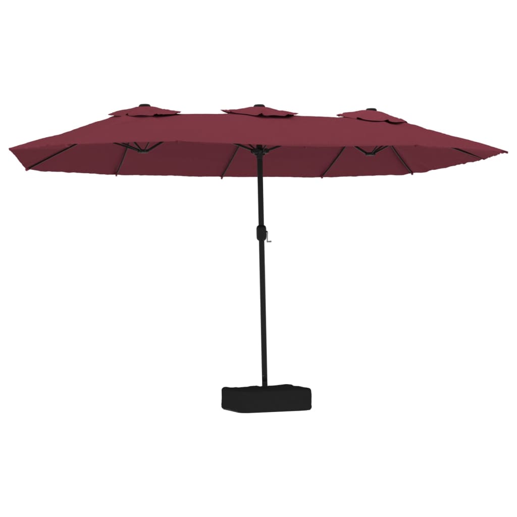 Vidaxl Parasol Double Roof 449x245 cm Bordeaux rosso