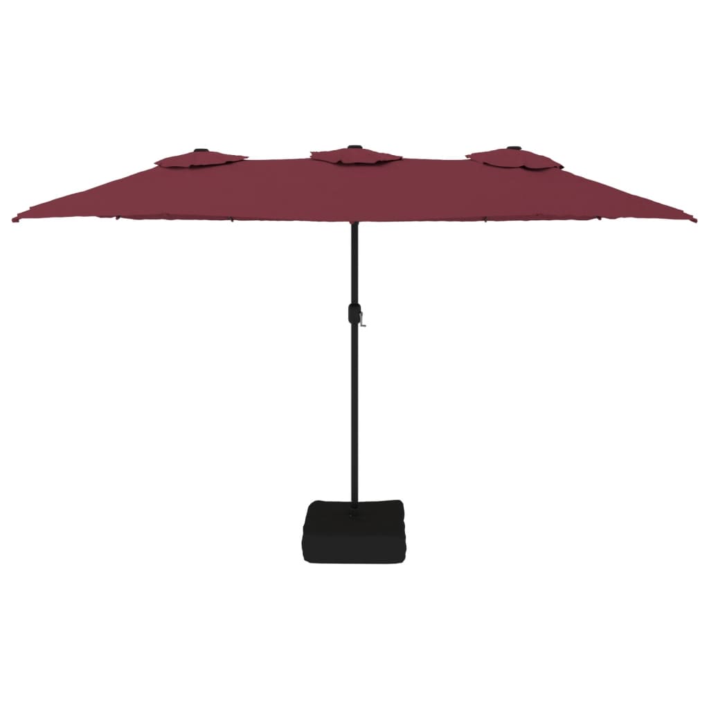 Vidaxl Parasol Double Roof 449x245 cm Bordeaux rosso