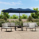 Vidaxl Parasol Techo doble con LED 449x245 cm Azure Azul