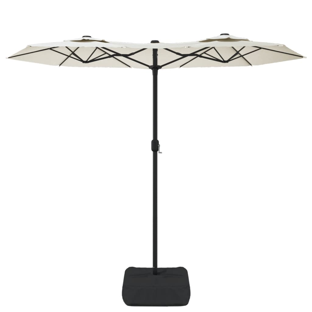 Vidaxl parasol dubbel dak 316x145 cm zandwit